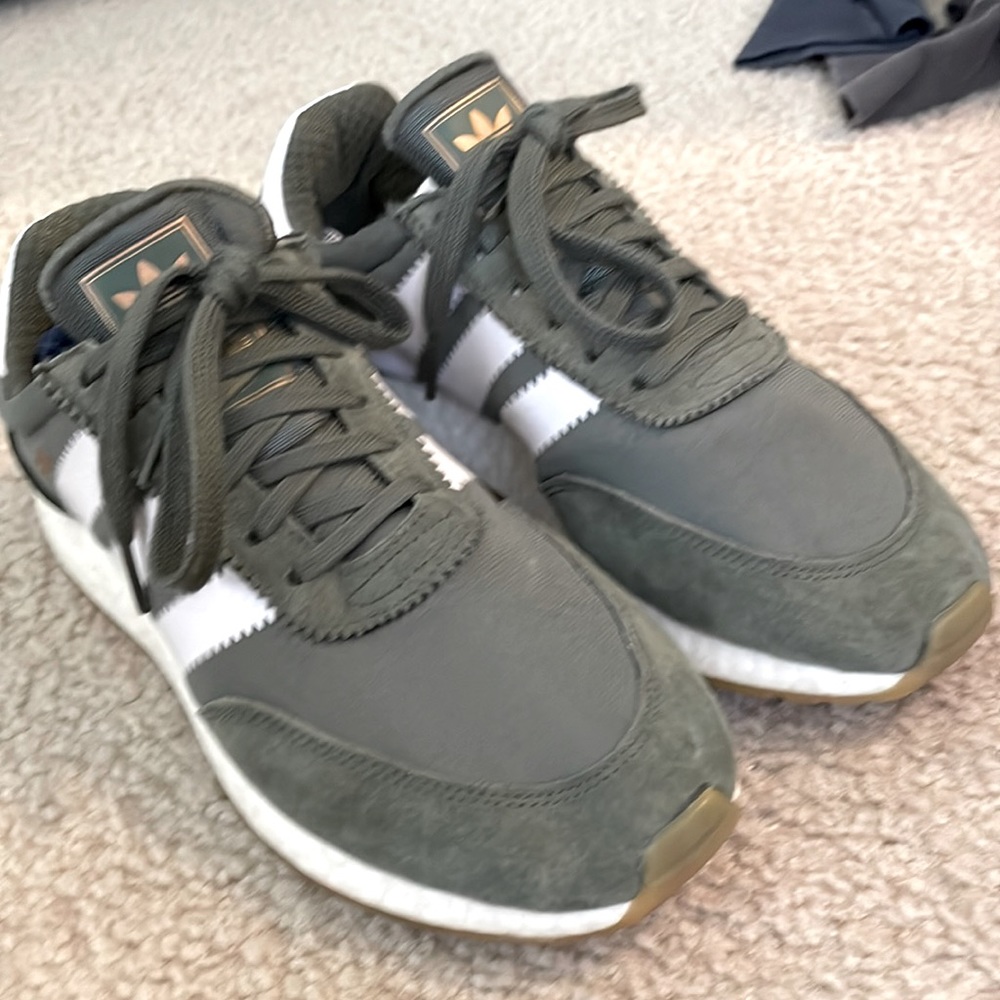 Green adidas sneakers